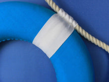 Load image into Gallery viewer, Vibrant Light Blue Decorative Lifering with White Bands Christmas Ornament 10&quot;&quot;