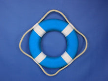 Load image into Gallery viewer, Vibrant Light Blue Decorative Lifering with White Bands Christmas Ornament 10&quot;&quot;