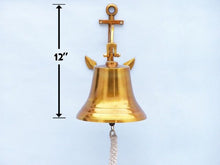 Load image into Gallery viewer, Brass Plated Hanging Anchor Bell 12&#39;&#39;