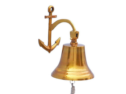 Brass Plated Hanging Anchor Bell 12''