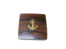 Load image into Gallery viewer, Brass Desk Compass w/ Rosewood Box 3&quot;