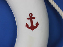 Load image into Gallery viewer, Classic White Decorative Anchor Lifering with Red Bands 20&quot;