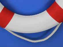 Load image into Gallery viewer, Classic White Decorative Anchor Lifering with Red Bands 20&quot;
