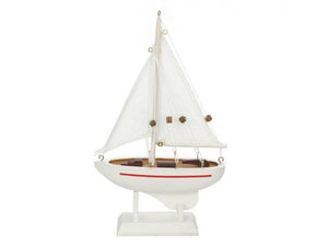 Wooden Intrepid Model Sailboat 9""