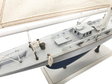 Load image into Gallery viewer, Wooden Rustic Whitewashed Enterprise Limited Model Sailboat 35&quot;