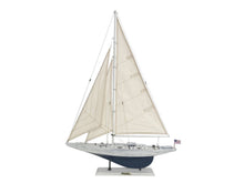 Load image into Gallery viewer, Wooden Rustic Whitewashed Enterprise Limited Model Sailboat 35&quot;