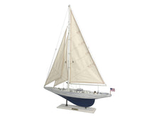 Load image into Gallery viewer, Wooden Rustic Whitewashed Enterprise Limited Model Sailboat 35&quot;