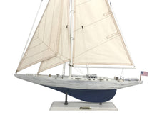 Load image into Gallery viewer, Wooden Rustic Whitewashed Enterprise Limited Model Sailboat 35&quot;