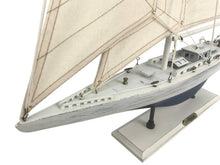 Load image into Gallery viewer, Wooden Rustic Whitewashed Enterprise Limited Model Sailboat 35&quot;