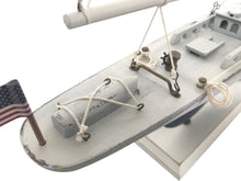 Load image into Gallery viewer, Wooden Rustic Whitewashed Enterprise Limited Model Sailboat 35&quot;