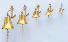 Load image into Gallery viewer, Brass Plated Hanging Anchor Bell 10&quot;