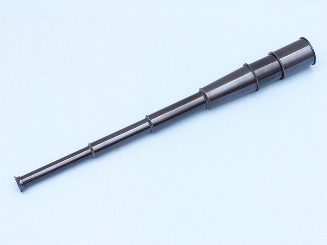 Deluxe Class Oil Rubbed Bronze Antique Admiral's Spyglass Telescope 27" with Rosewood Box