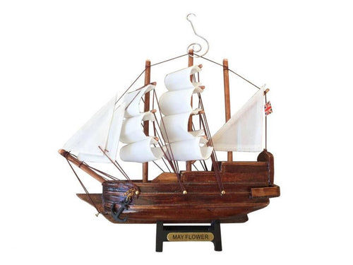 Wooden Mayflower Model Ship Christmas Tree Ornament