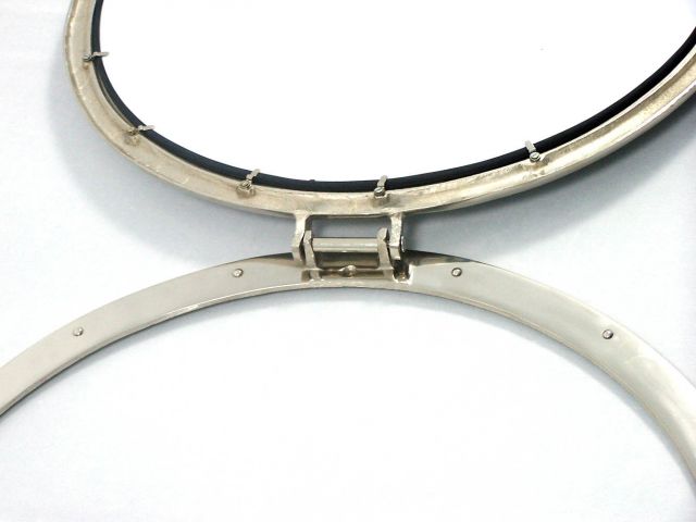 Deluxe Class Brushed Nickel Decorative Ship Porthole Mirror 30""