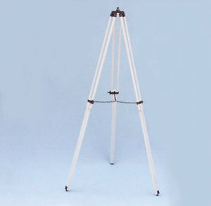 Floor Standing Antique Copper with White Leather Harbor Master Telescope 50""