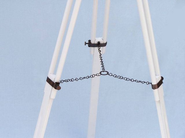 Floor Standing Antique Copper with White Leather Harbor Master Telescope 50""