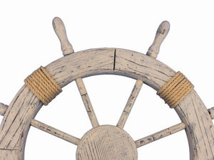 Wooden Rustic Decorative Ship Wheel 30