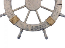 Load image into Gallery viewer, Wooden Rustic Decorative Ship Wheel 30