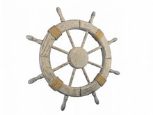 Load image into Gallery viewer, Wooden Rustic Decorative Ship Wheel 30