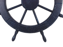 Load image into Gallery viewer, Wooden Rustic All Dark Blue Decorative Ship Wheel 30&quot;&quot;