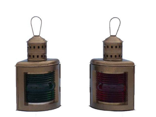 Antique Brass Port And Starboard Oil Lantern 17