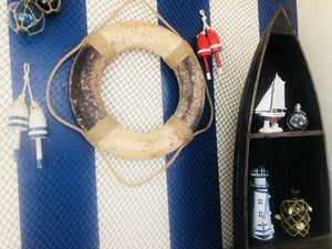 Seaworn Decorative Blue and White Vintage Lifering 20""