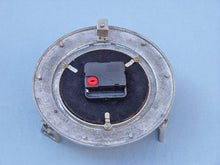 Load image into Gallery viewer, Brushed Nickel Deluxe Class Decorative Ship Porthole Clock 8&quot;