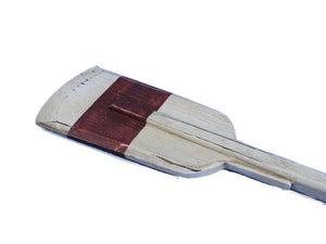 Wooden Rustic Manhattan Beach Decorative Squared Rowing Boat Oar with Hooks 50"