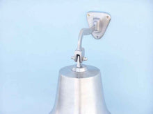 Load image into Gallery viewer, Brushed Nickel Hanging Ship&#39;s Bell 15&quot;
