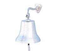Load image into Gallery viewer, Brushed Nickel Hanging Ship&#39;s Bell 15&quot;