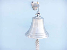 Load image into Gallery viewer, Brushed Nickel Hanging Ship&#39;s Bell 9&quot;