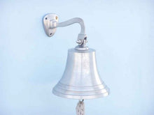 Load image into Gallery viewer, Brushed Nickel Hanging Ship&#39;s Bell 9&quot;