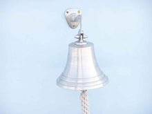Load image into Gallery viewer, Brushed Nickel Hanging Ship&#39;s Bell 9&quot;