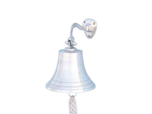 Load image into Gallery viewer, Brushed Nickel Hanging Ship&#39;s Bell 9&quot;