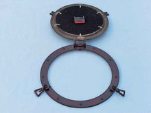 Load image into Gallery viewer, Antique Copper Decorative Ship Porthole Clock 17&quot;&quot;