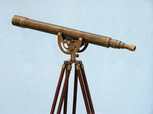Load image into Gallery viewer, Floor Standing Antique Brass Anchormaster Telescope 50&quot;
