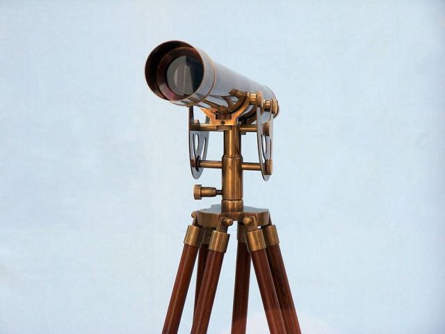 Floor Standing Antique Brass Anchormaster Telescope 50"