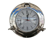 Load image into Gallery viewer, Chrome Decorative Ship Porthole Clock 12&quot;&quot;