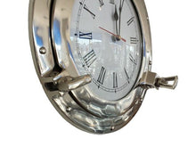 Load image into Gallery viewer, Chrome Decorative Ship Porthole Clock 12&quot;&quot;
