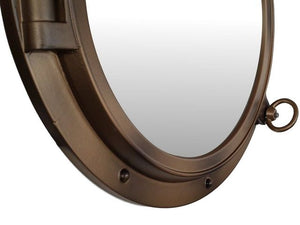 Bronzed Decorative Ship Porthole Mirror 24""