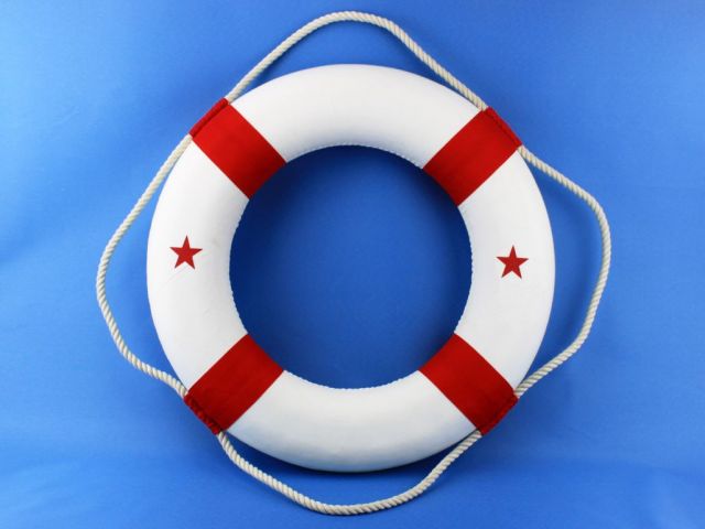 Classic White Decorative Lifering with Red Bands 20