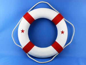 Classic White Decorative Lifering with Red Bands 20