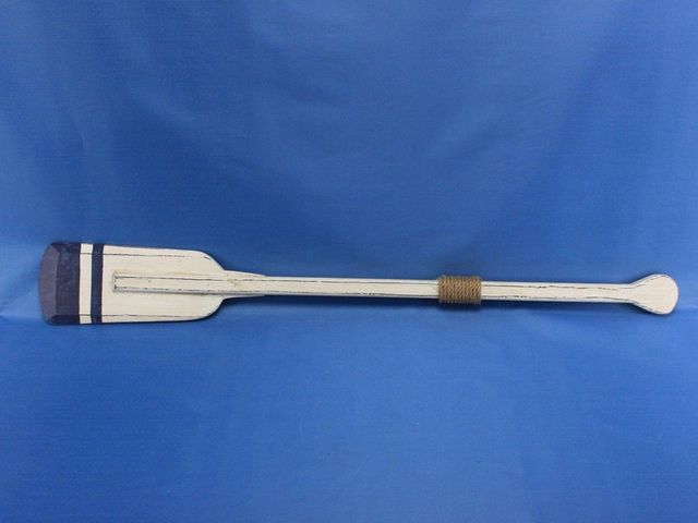 Wooden Rustic Stone Harbor Decorative Squared Rowing Boat Oar w/ Hooks 36"