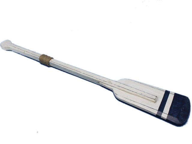 Wooden Rustic Stone Harbor Decorative Squared Rowing Boat Oar w/ Hooks 36"