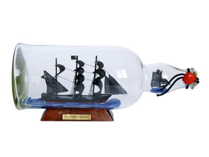 Blackbeard's Queen Anne's Revenge Model Ship in a Glass Bottle 11""