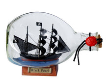Load image into Gallery viewer, Black Pearl Pirate Ship in a Glass Bottle 7&quot;