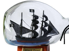 Load image into Gallery viewer, Black Pearl Pirate Ship in a Glass Bottle 7&quot;