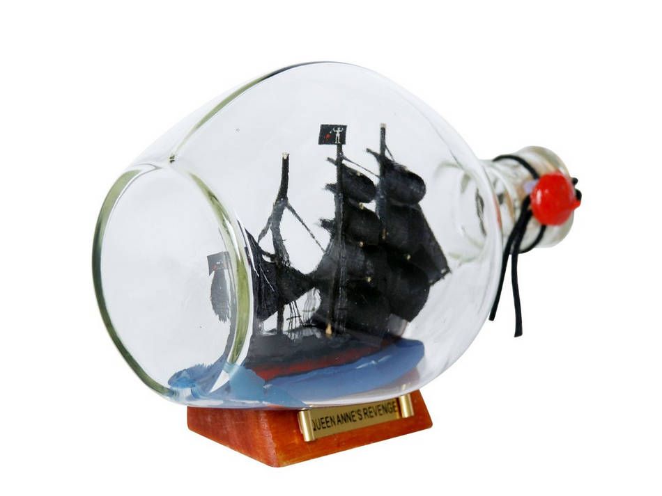 Blackbeard's Queen Anne's Revenge Pirate Ship in a Bottle