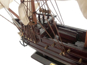 Wooden Captain Kidd's Black Falcon White Sails Pirate Ship Model 20"