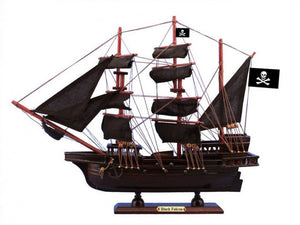 Wooden Captain Kidd's Black Falcon Black Sails Pirate Ship Model 15"